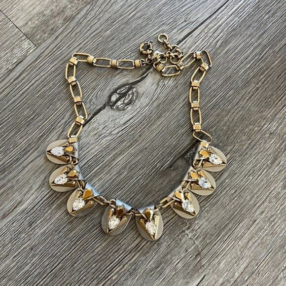 J Crew Jewel Crystal Spike Statement Necklace - Picture 1 of 7